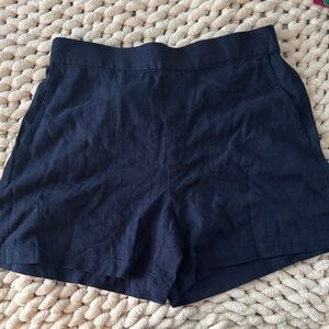 Banana Republic High Waist Linen Navy Shorts